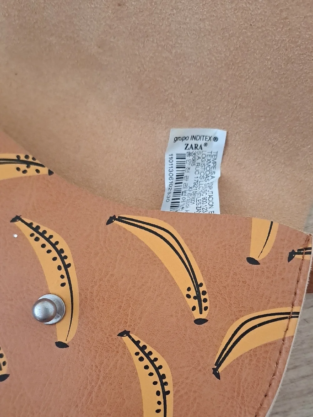 Zara Tan Banana Print Kids Crossbody Bag